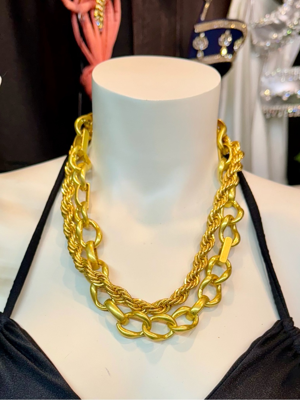 Retro 80s Double Layer Chunky Gold Double Layer Chain